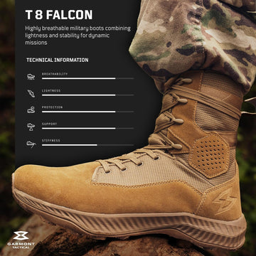 Military Air Force T8 Falcon Suede Leather Lightweight Tactical Boots